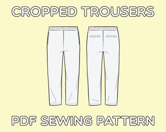 Cropped Trousers PDF Sewing Pattern Sizes XS / S / M / L / XL