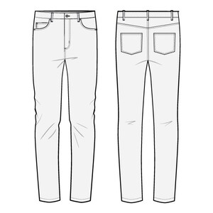 Skinny Fit 5 Pocket Jeans PDF Sewing Pattern Sizes 28 / 29 / 30 / 31 ...