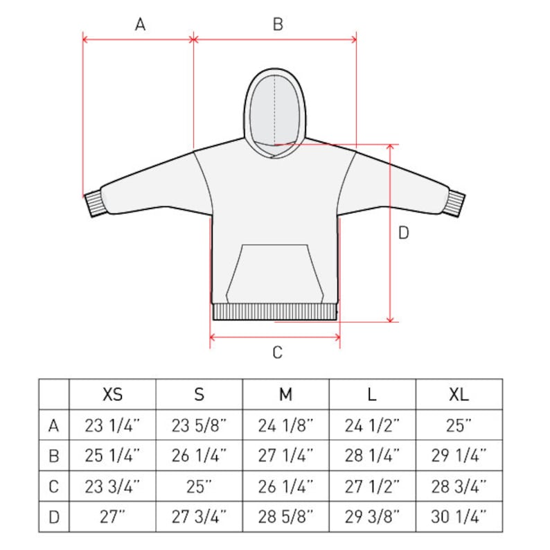 Oversize Hoodie PDF Sewing Pattern Sizes XS / S / M / L / XL image 4