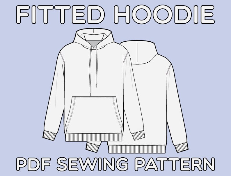 Hoodie PDF Sewing Pattern Sizes XS / S / M / L / XL Etsy