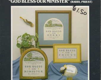 God Bless Our Minister Cross Stitch Book by Linda Myers -- Art of Cross Stitch --Leaflet 19