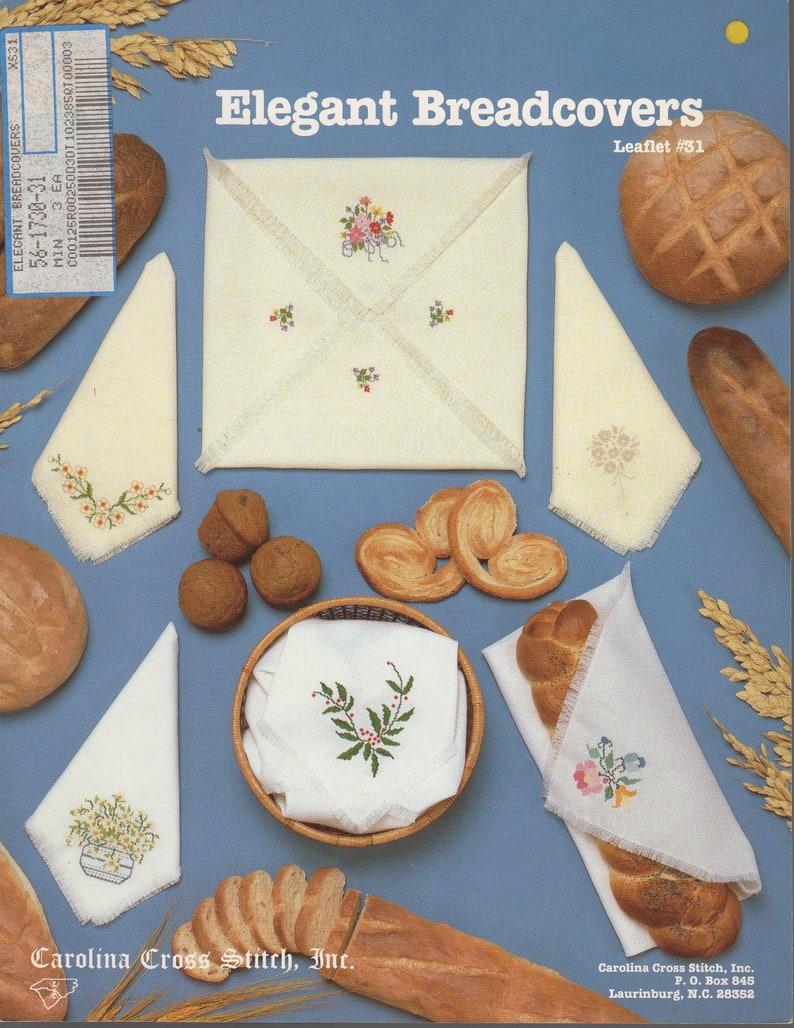 Elegant Breadcovers Cross Stitch Book by Caolina Cross Stitch Leaflet 31 image 1