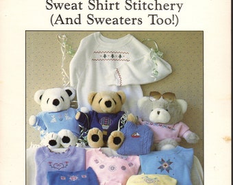 Sweat Shirt Stitchery (And Sweaters Too!) Cross Stitch/Waste Canvas Book by Melinda Cole Gorney -- Lindy Jane Designs - LJD-11