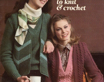 Sweater Sets to knit & crochet Book -- Leisure Arts Leaflet 164