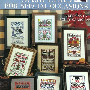 Samplers For Special Occasions Cross Stitch Book autorstwa Polly Carbonari - Leisure Arts Leaflet 2469