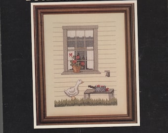 Duck and Geraniums Cross Stitch Book by Linda Myers -- Art of Cross Stitch -- LF K - 7