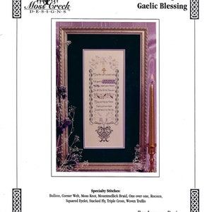 Mountmellick II Band Sampler: Gaelic Blessing Cross Stitch Kit by Rae Iverson-- Moss Creek Designs