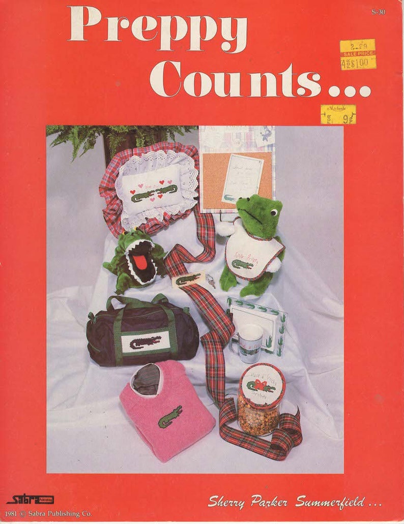 S-30 Sabra Publishing Cross Stitch Book by Sherry Parker Summerfield Preppy Counts..