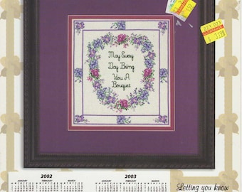 Bring You A Bouquet Cross Stitch Pattern by Sandi Phipps-- Keepsake Calendar -- #355