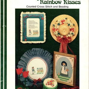 Przyjaźń kwiaty i Buziaki Rainbow Cross Stitch i książki linkę przez June Grigg--trwałe wrażenia--Broszura 205