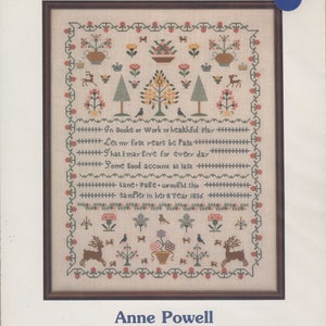 Jane Page Sampler Cross Stitch Pattern by Anne Powell -- Heirloom Stitchery