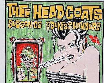 Alan Forbes,CONCERT POSTER,Headcoats,Comic Art,PUNK,Rock,kozik,Pin ups,pin up,fillmore,print,monster,monsters,Comic,Tattoo,Tattoos,comics