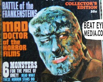 Famous MONSTERS,FRANKENSTEIN,Halloween,monster,Chaney,karloff,HORROR,Mummy,comic book,lugosi,dracula,tattoo,Wolfman,Basil Gogos,Munsters,art