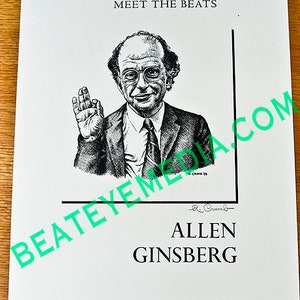 Allen Ginsberg,Beatnik,Beat POETS,KSIĄŻKI,Keroauc,William Burroughs,Plakat koncertowy,Robert Crumb,Oryginalna sztuka,Wydruk,Plakat,Sztuka piękna,POEZJA,Comi