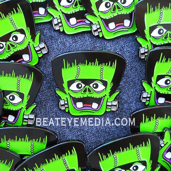 FRANKENSTEIN,PIN,PINS,monster,monsters,karloff,famous monsters,comic art,comic,comic book,cartoon,bride of frankenstein,Animation,Enamel Pin