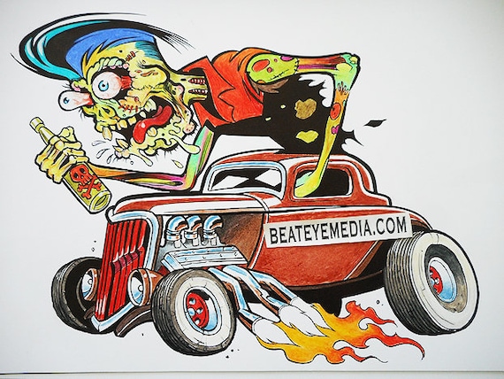 Rat Fink Art in 3-D poster size 11x17