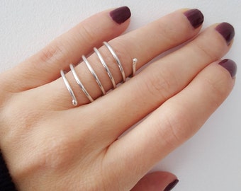 Sterling silver stacking ring - Sterling silver spiral ring -  Wire wrapped ring - Stacking ring - Sterling silver ring - Wire wrap ring