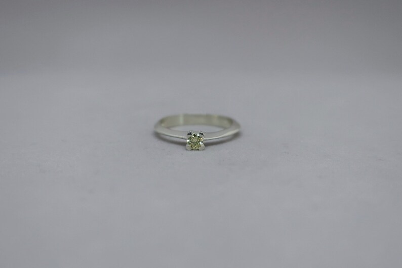 Sterling Silver Yellow Engagement Ring Silver Engagement - Etsy