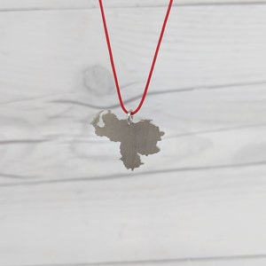 Sterling silver state country necklace State pendant State charm State pendant necklace State jewelry Personalized jewelry Red cord