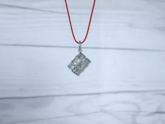 Sterling Silver Donkey Kong Barrel Pendant Necklace - Silver Barrel Pendant Necklace Sterling Silver Donkey Kong Barrel Pendant Necklace - Silver Barrel Pendant Necklace
