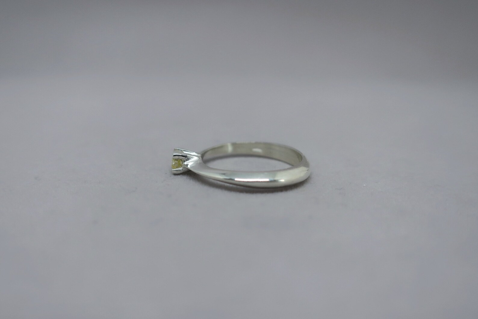 Sterling Silver Yellow Engagement Ring Silver Engagement | Etsy