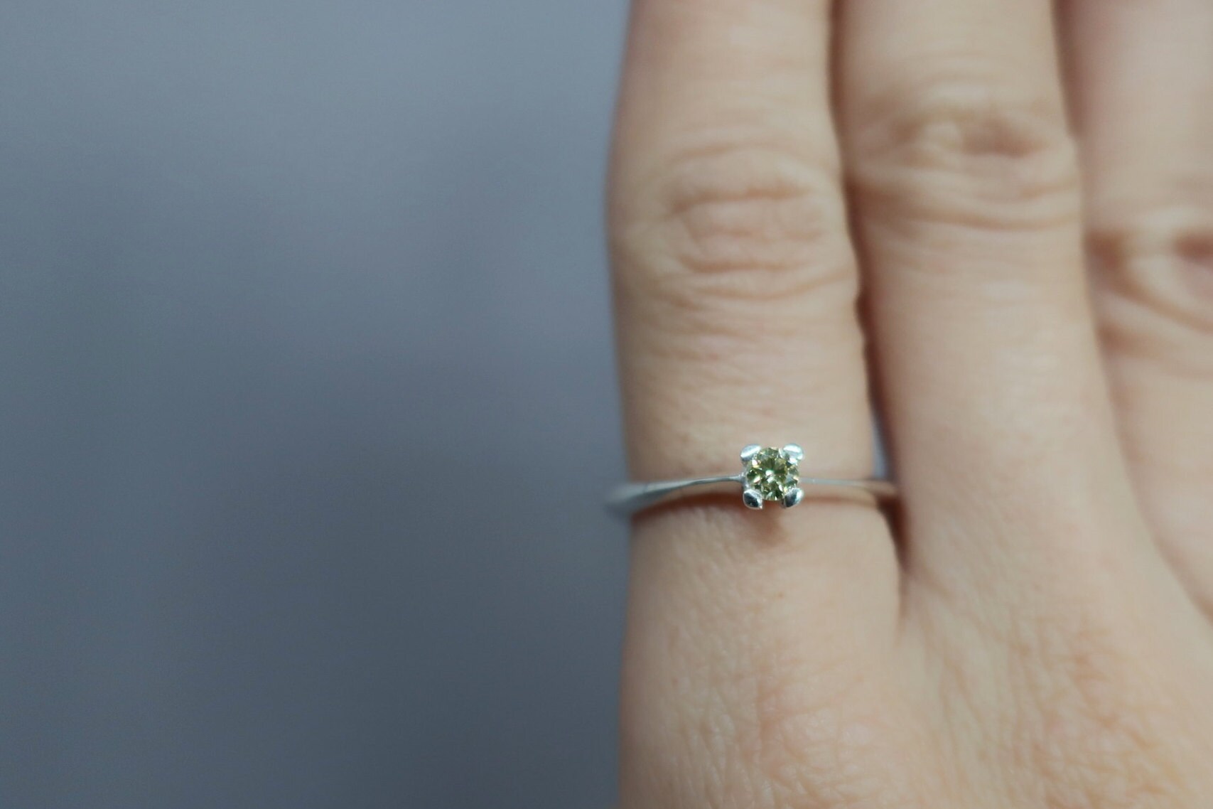 Sterling Silver Yellow Engagement Ring Silver Engagement | Etsy