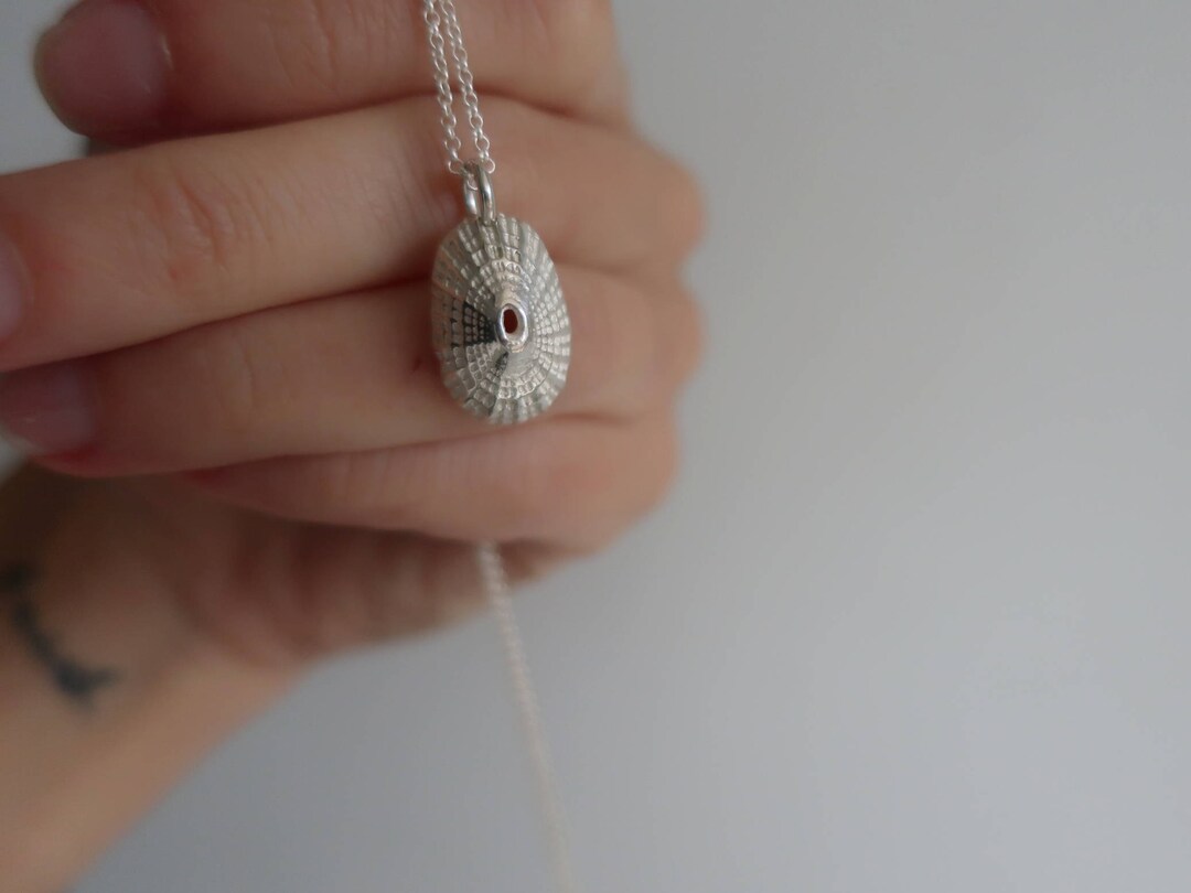 Sterling Silver Sea Shell Necklace Round Seashell Necklace Seashell ...