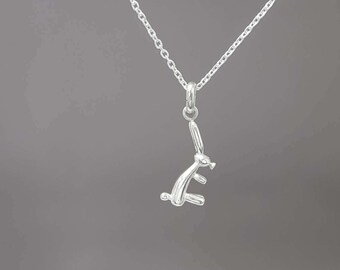 Sterling silver bunny rabbit necklace - Bunny rabbit pendant necklace - Bunny pendant - Rabbit pendant necklace