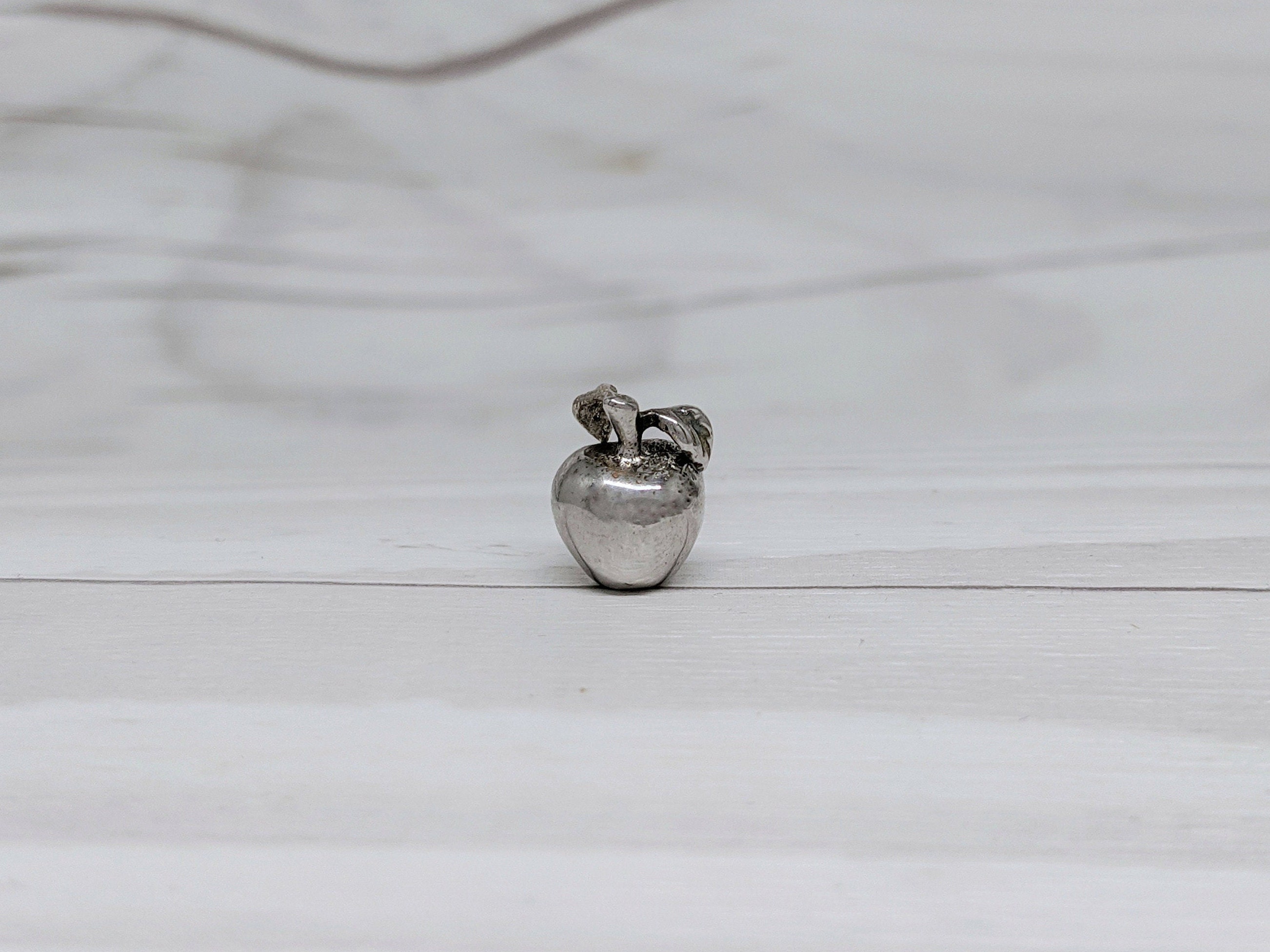 Vintage Sterling Silver Apple Pendant - 925 Mexico Jewelry