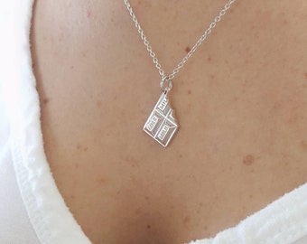 Sterling silver chocolate bar charm - Silver chocolate bar pendant - Sterling silver mini chocolate bar - Sterling silver chocolate pendant