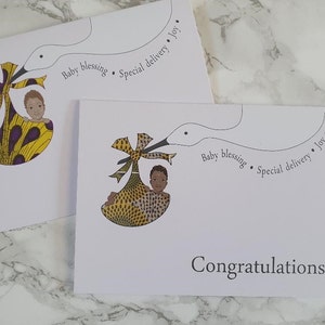 Baby felicitatie kaart / zwarte baby / gemengd ras baby / biraciale baby / baby jongen / baby meisje