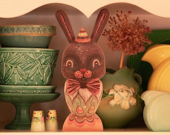 Johanna Parker Easter Chocolate Bunny Rabbit Head Wood Cutout for Spring Decorating