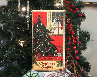 Decorative Christmas Lights Box Wood Cutout