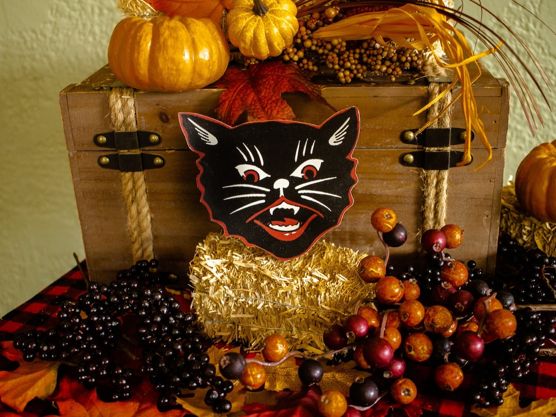 Halloween Cat Head Cutout Etsy
