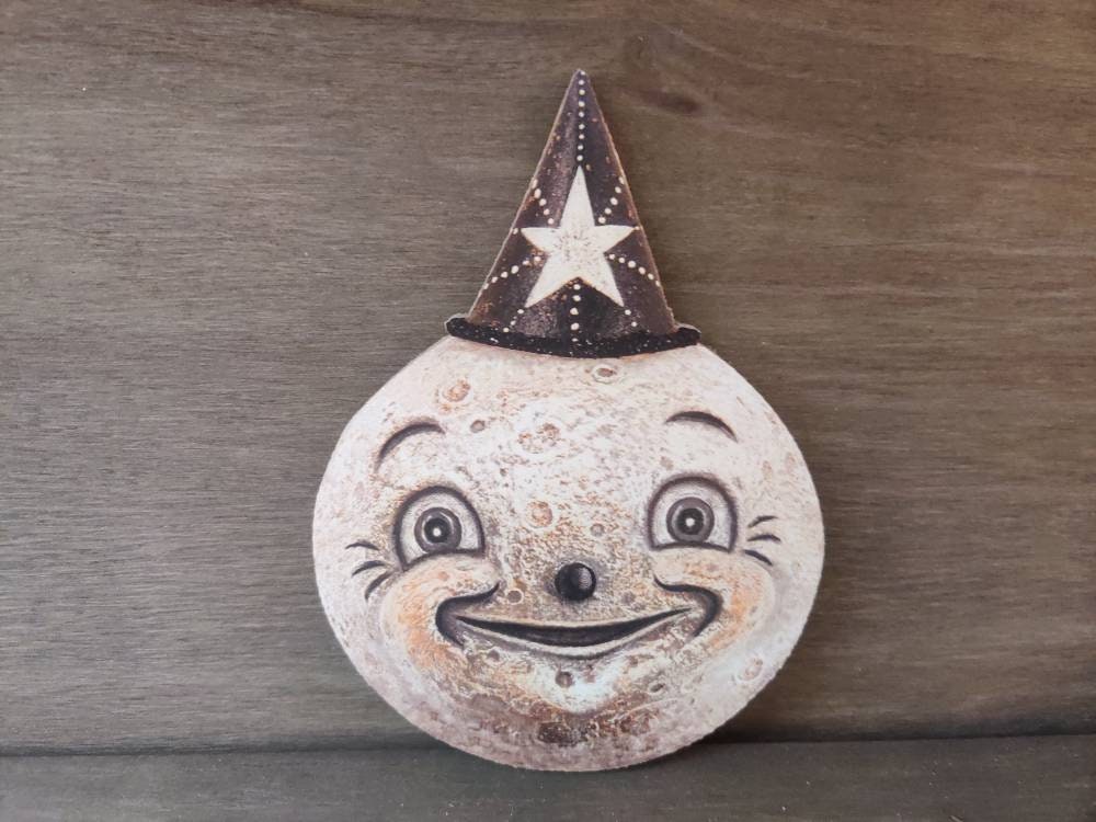 Johanna Parker Luna Moon with Hat Wood Cutout