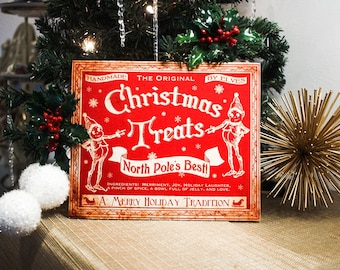 Christmas Treats Christmas Sign Kitchen Decor Wood Cutout