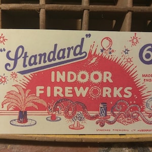 Standard Indoor Fireworks Fourth of July Vintage Artwork Wood Cutout