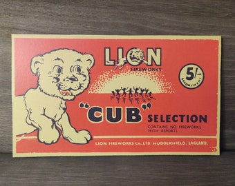 Lion Cub Firecrackers Fourth of July Wood Cutout
