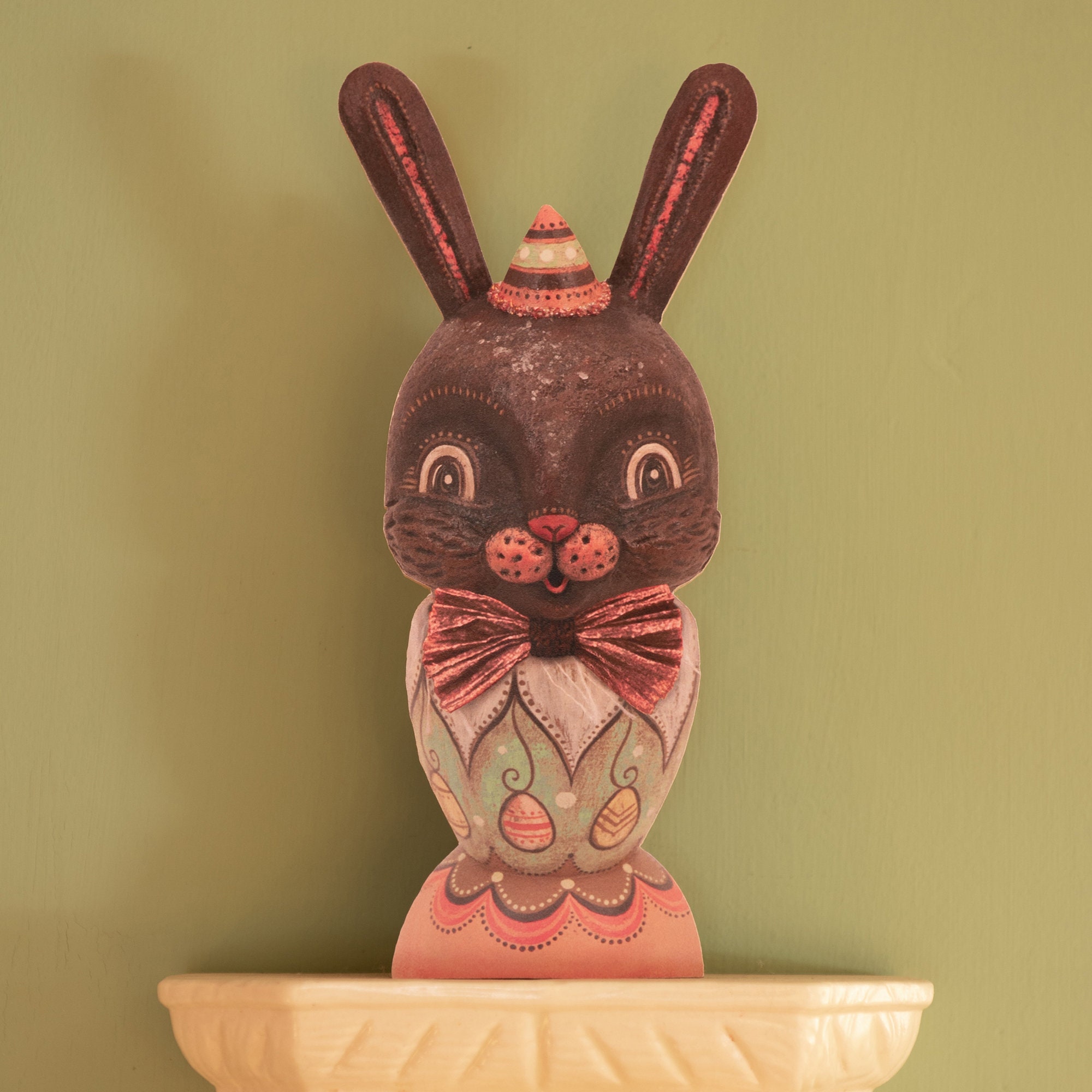 Johanna Parker Easter Chocolate Bunny Rabbit Head Wood Cutout Etsy