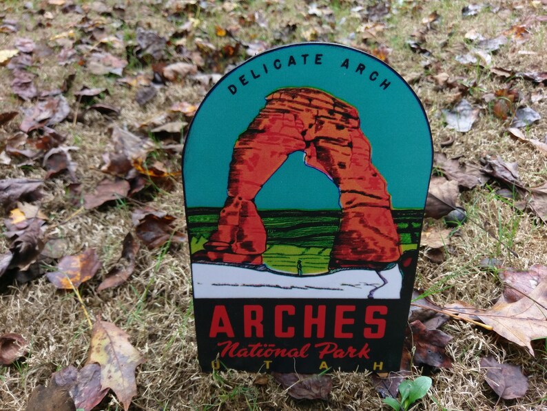 Arches National Park Utah Vintage Artwork Wood Cutout
