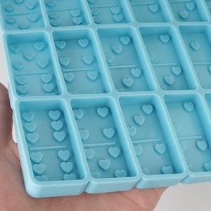1x2&quot; Love Heart Domino Resin Mold, Unique Mold