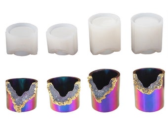 4Pcs/Set Resin Geode Candle Silicone Mold Set