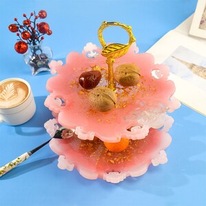 Detailed Three Tier Resin Cake Stand Tray Mold
