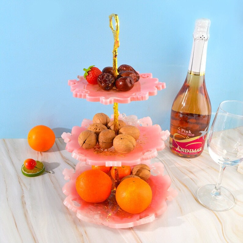 Detailed Three Tier Resin Cake Stand Tray Mold