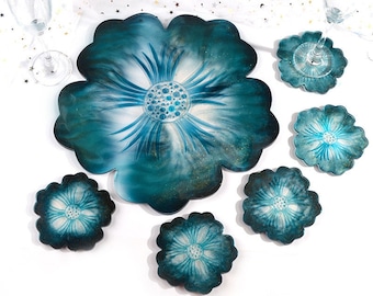 Large Flower Tray Mold Includes 5 Coaster Molds!