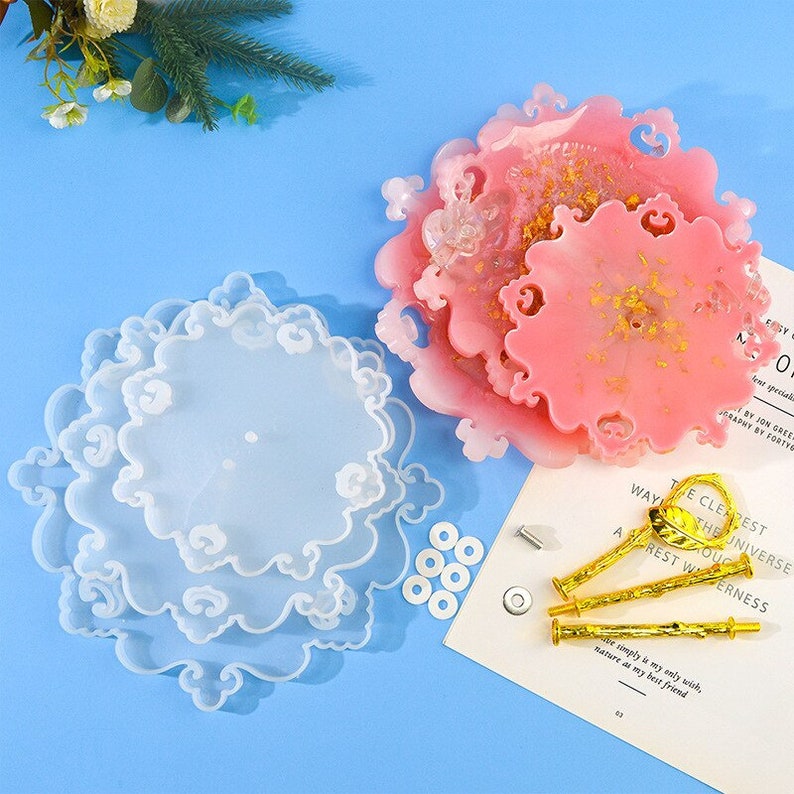 Detailed Three Tier Resin Cake Stand Tray Mold