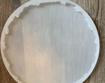 Large Round Agate Resin Tray Mold