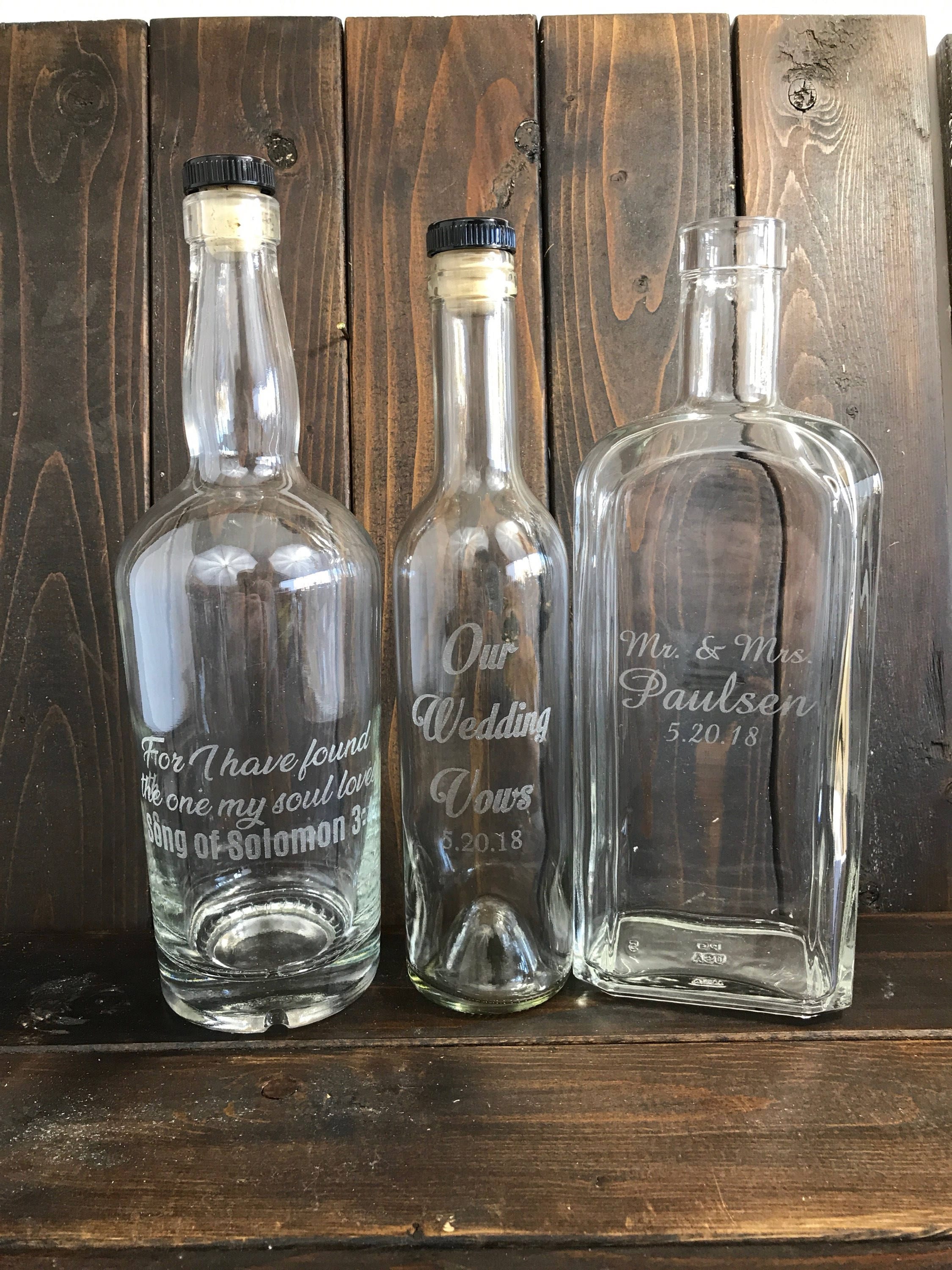 Custom Glass Bottle Personalized Glass Bottle Engraved Glass Etsy