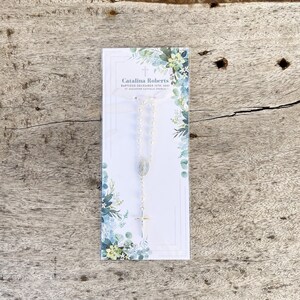 Baptism Favor Cards with Rosaries / Mini Rosary / Baptism Favor / Personalized Favor / Silver