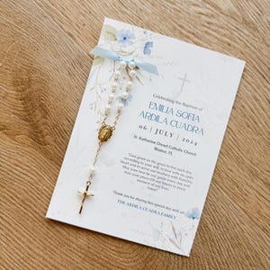 Baptism Favor Cards with Rosaries / Mini Rosary / Baptism Favor / Personalized Favor / Gold